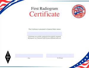 First Radiogram Certificate